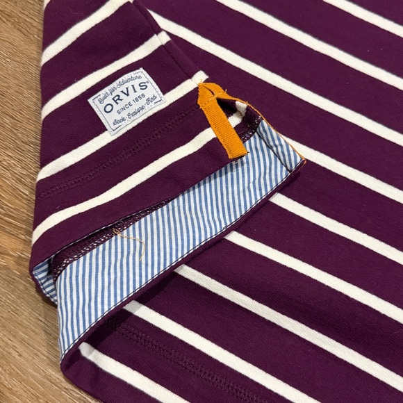 Orvis Burgundy and White Cowl Neck Striped Top - Picture 7 of 7